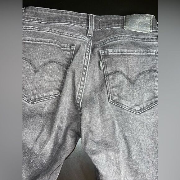 Levi’s Black 711 Skinny Ruffle Women’s Jeans Black/Dark Grey Wash Size 25 EUC - Picture 8 of 10